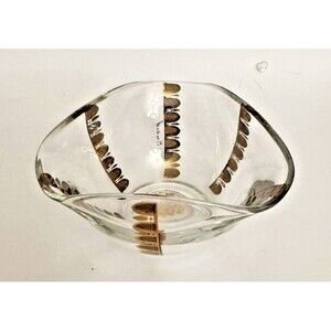 Vintage Georges Briard Glass Bowl  Mid Century Nut Candy Dish Regalia Pattern